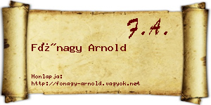 Fónagy Arnold névjegykártya